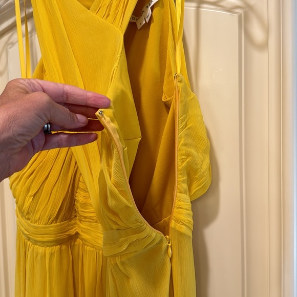 VERONICA BEARD Florencia Sleeveless Tiered Silk Lined Maxi Dress Size 6 Yellow - Picture 13 of 16